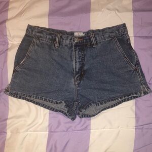 Calvin Klein Blue Jean Shorts High-Waisted Frayed Hem